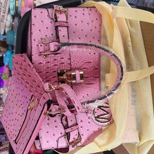 M Collection Pink Satchel Bag